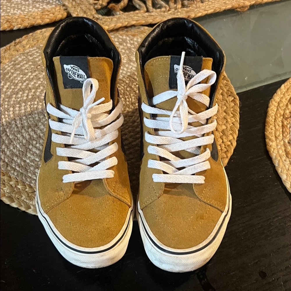 Vans High-Top Sneakers in Mustard and Black